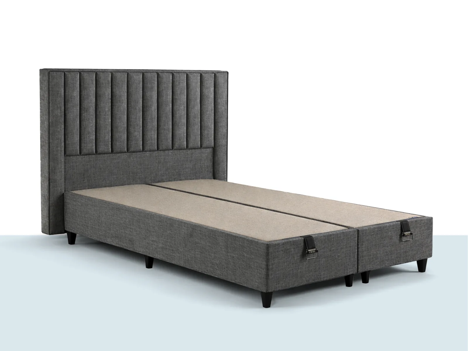 Niron Quatro Baza Seti – Dikey Kanallı Yüksek Başlıklı Modern Set Niron Quatro Baza Seti, dikey kanallı yüksek başlık ve modern baza başlık takımı