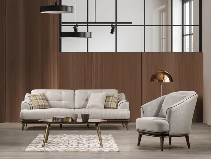 Adrian 3+1 Modern Koltuk Takımı – Gürgen & Kayın Ağacı İskelet, Akrilik Döşeme