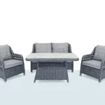 Niron Prime Grand 2’li bahçe oturma takımı, balkon ve teraslar için rattan dış mekân takımı