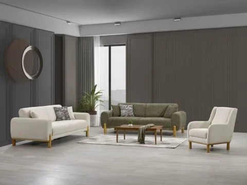 Nirvana Üçlü Koltuk ve Berjer Takımı