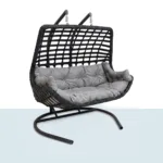 Niron Prime Balina çift kişilik rattan salıncak, metal gövde ve UV dayanımlı el örgüsüyle bahçe ve teras için tasarlanmış salıncak