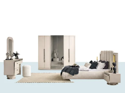 Verona Yatak Odası Takımı – yatak, gardırop, şifonyer ve komodin takım görseli