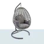 Royal tekli rattan salıncak, tek kişilik armut form, yaylı asma sistemi ve minder hediyeli