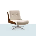 Nepal Berjer – krem dokulu döner berjer, ahşap yan detaylı (ana görsel)