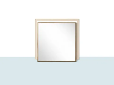 Robin konsol aynası – modern kare ayna, sade çerçeveli (mavi ana görsel)