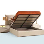 Yuvarlak kaideli, tek çekmeceli modern komodin