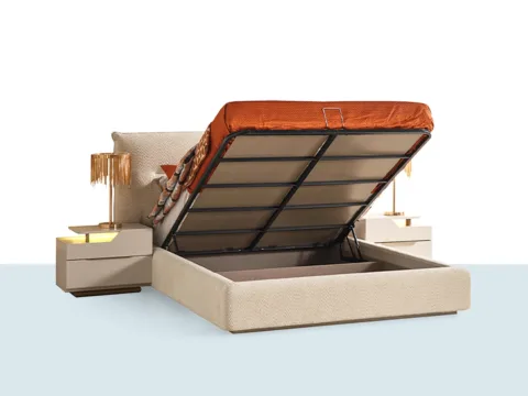 Yuvarlak kaideli, tek çekmeceli modern komodin