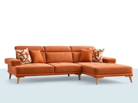 Class Small köşe koltuk; kompakt L formu, dengeli minder yapısı ve zarif ayaklarıyla modern salonlar için premium köşe koltuk çözümüdür.