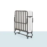 Iron katlanır yatak kompakt metal iskelet tekerlekli uygun fiyatlı misafir yatağı