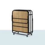 Niron katlanır yatak metal şase tekerlekli kompakt misafir yatağı