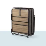 Niron otel katlanır yatak metal şase tekerlekli pratik misafir yatağı