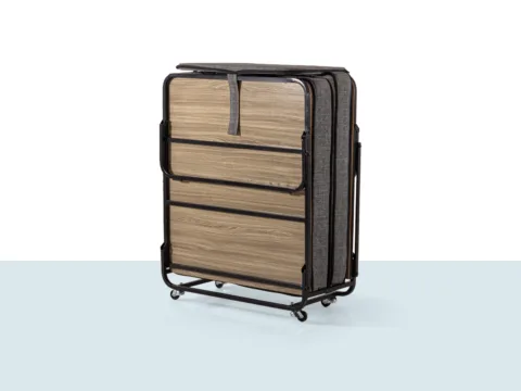 Niron otel katlanır yatak metal şase tekerlekli pratik misafir yatağı