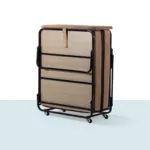 Niron Supreme katlanır yatak metal şase tekerlekli kompakt misafir yatağı