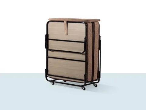 Niron Supreme katlanır yatak metal şase tekerlekli kompakt misafir yatağı