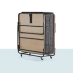 Niron XL katlanır yatak geniş hacimli metal şaseli tekerlekli misafir yatağı