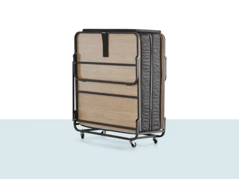 Niron XL katlanır yatak geniş hacimli metal şaseli tekerlekli misafir yatağı