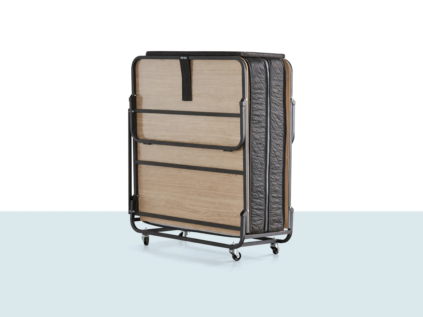 Niron XL Katlanır Yatak | Geniş ve Dayanıklı Tasarım Niron XL katlanır yatak geniş hacimli metal şaseli tekerlekli misafir yatağı