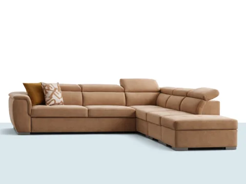 Poland 3’lü kanepe, sağ köşeli uzanma modüllü modern koltuk tasarımı