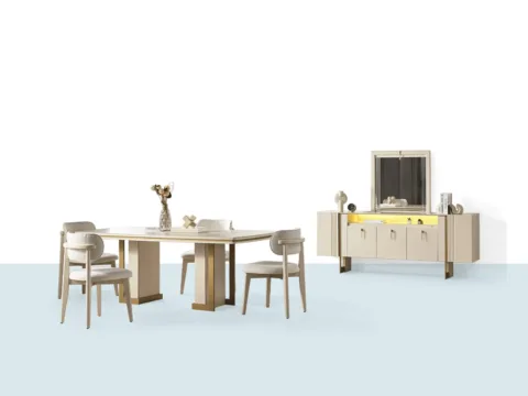 Moss Yemek Odası Takımı mavi şablon ana görsel – konsol, ayna, masa ve sandalye seti