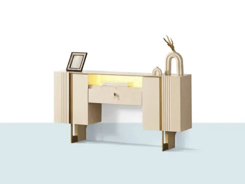 Moss Şifonyer – modern tasarım, çekmeceli form ve dekor rafı (mavi ana görsel)