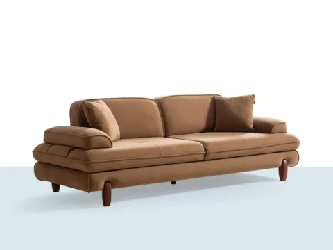 Valera 3’lü kanepe mavi konsept zeminde, modern ve konfor odaklı tasarımıyla