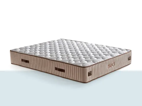 Hades Yatak – kapitone desenli üst yüzey, bej yan panel detaylı premium yatak (tek ürün görseli)