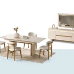 Robin Yemek Odası Takımı – konsol ve ayna, masa ve sandalye seti (mavi ana görsel)