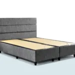 Niron Silver Baza Seti, yatay dikiş detaylı yüksek başlık ve modern baza başlık takımı