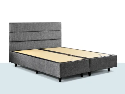 Niron Silver Baza Seti, yatay dikiş detaylı yüksek başlık ve modern baza başlık takımı